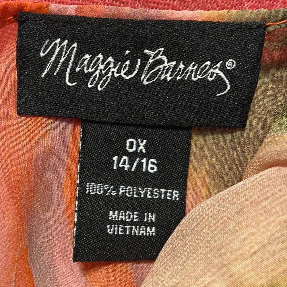 Maggie Barnes Floral Kimono Shawl Poncho Top Sz 0X 14/16 - Picture 6 of 6